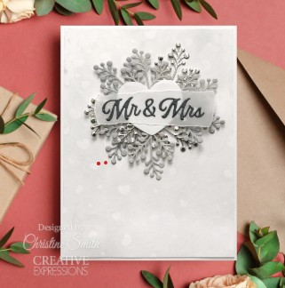 Creative Expressions- Jamie Rodgers- 6 in x 6 in Stencil- Scattered Hearts