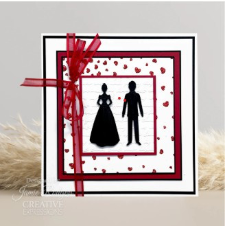 Creative Expressions- Jamie Rodgers- 6 in x 6 in Stencil- Scattered Hearts