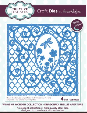 Creative Expressions- Jamie Rodgers- Wings of Wonder Collection- Dragonfly Trellis Aperture Craft Die