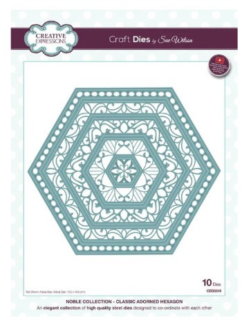 Creative Expressions- Sue Wilson- Noble Collection- Classic Adorned Hexagon Die
