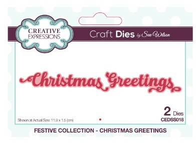 Creative Expressions- Sue Wilson- Festive Collection- Christmas Greetings Die