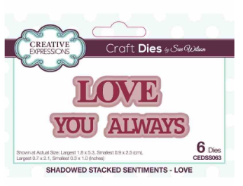 Creative Expressions- Sue Wilson- Shadowed Stacked Sentiment- Love Craft Die