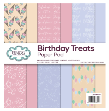 Creative Expressions- 8in x 8in Paper Pad- Sweet Treats
