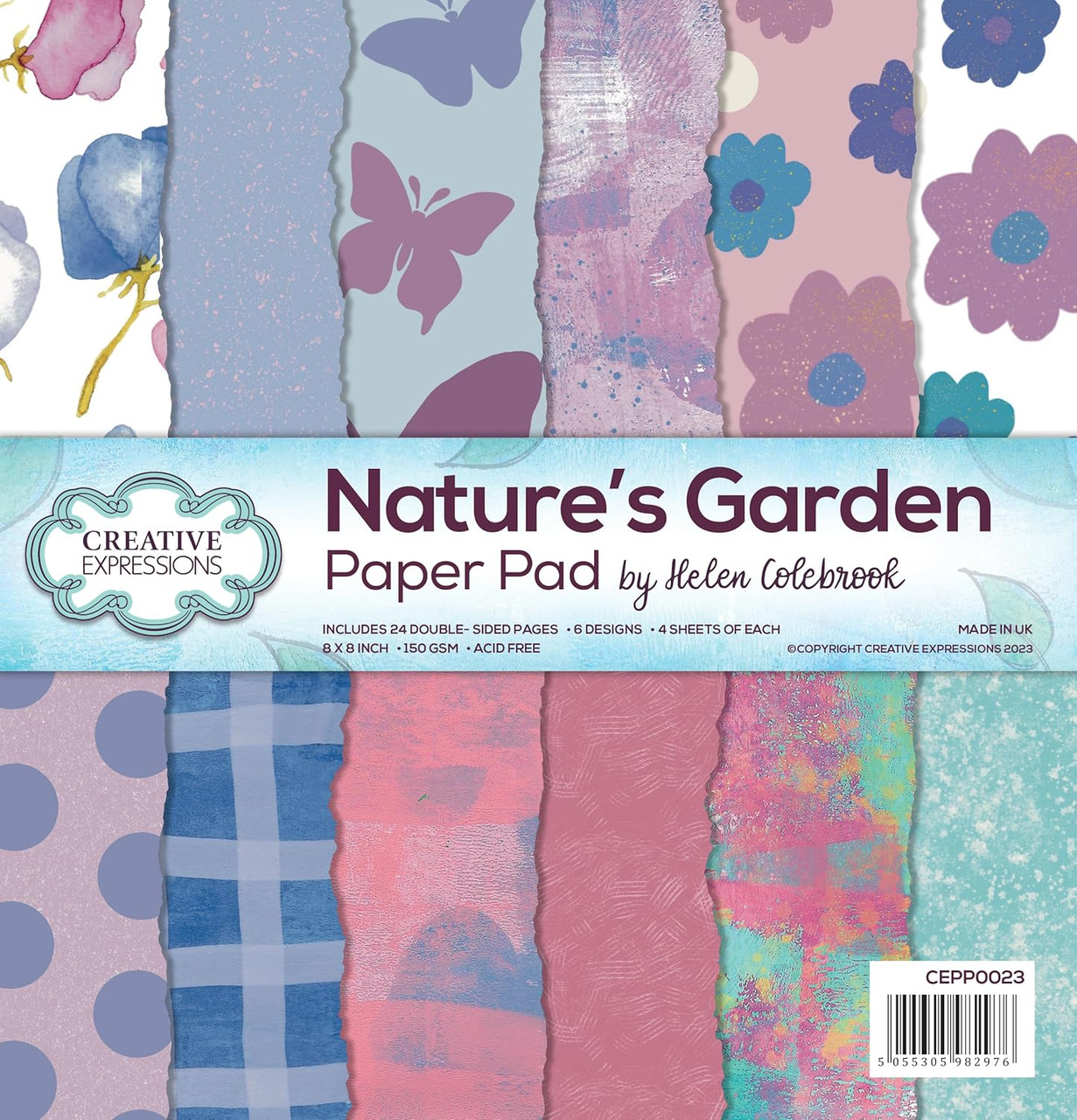 Creative Expressions- Helen Colebrook- 8inx8in Paper Pad- Natures Garden