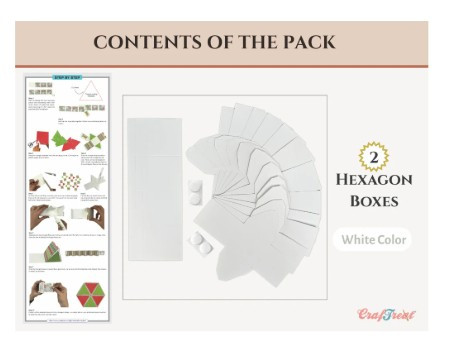 CrafTreat Scrapbook Hexagon Roll up - White 2pcs