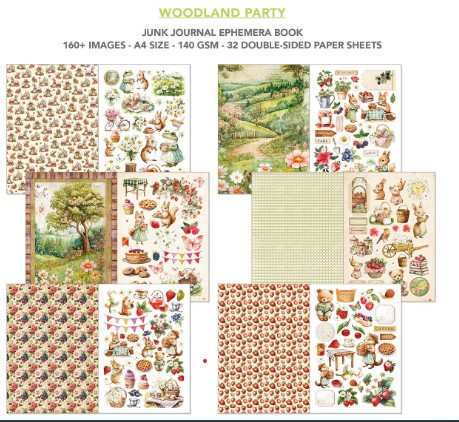 Ciao Bella - Junk Journal Ephemera Book A4 - Woodland Party