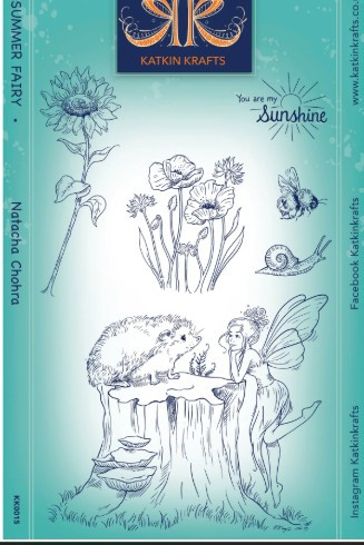 Katkin Krafts- 6 in x 8 in Clear Stamp Set- Summer Fairy