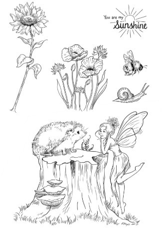 Katkin Krafts- 6 in x 8 in Clear Stamp Set- Summer Fairy