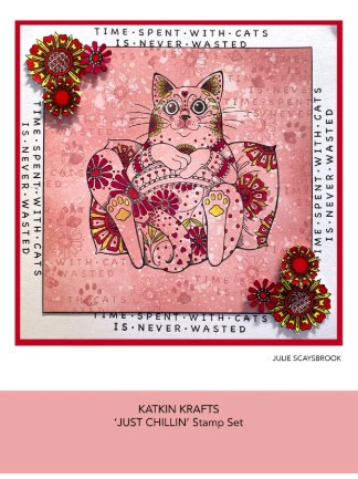 Katkin Krafts- 6 in x 8 in Clear Stamp Set- Just Chillin'