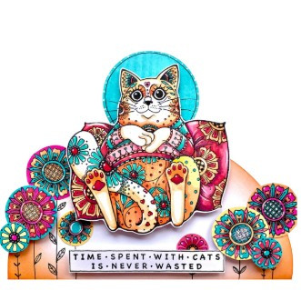 Katkin Krafts- 6 in x 8 in Clear Stamp Set- Just Chillin'