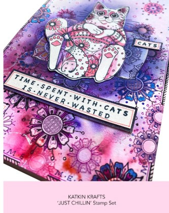 Katkin Krafts- 6 in x 8 in Clear Stamp Set- Just Chillin'