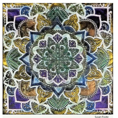 Katkin Krafts- 7 in x 7 in Stencil- Petal Power