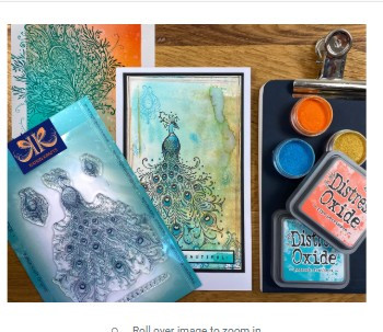 Katkin Krafts- 6 in x 8 in Clear Stamp Set- Picturesque Peacock