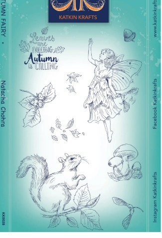 Katkin Krafts- 6 in x 8 in Clear Stamp Set- Autumn Fairy