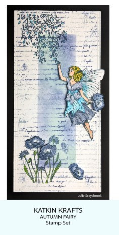 Katkin Krafts- 6 in x 8 in Clear Stamp Set- Autumn Fairy