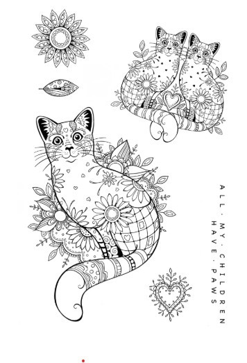 Katkin Krafts- 6 in x 8 in Clear Stamp Set- Sitting Pretty