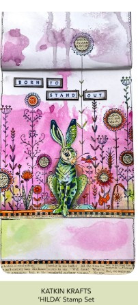 Katkin Krafts- 6 in x 8 in Clear Stamp Set- Hilda