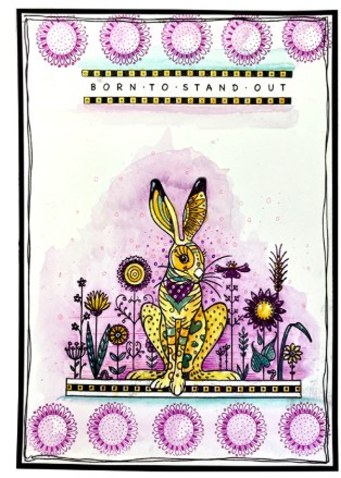 Katkin Krafts- 6 in x 8 in Clear Stamp Set- Hilda