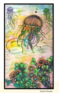 Katkin Krafts- 6 in x 8 in Clear Stamp Set- Sea Wasp