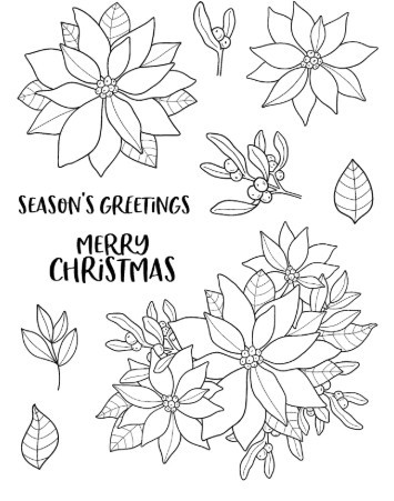 Creative Expressions- Jane's Doodles A5 Clear Stamp Set- Poinsettia
