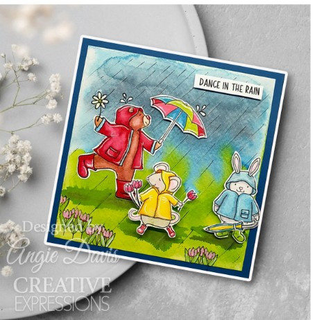 Creative Expressions- Jane's Doodles A6 Clear Stamp Set- Dancing In The Rain