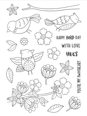 Creative Expressions- Jane's Doodles A5 Clear Stamp Set- Birdsong Blooms