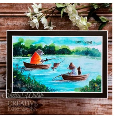 Creative Expressions- Jane's Doodles A5 Clear Stamp Set- Gone Fishing