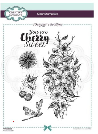 Creative Expressions- Designer Boutique Collection A5 Clear Stamp Set- Sweet Cherry
