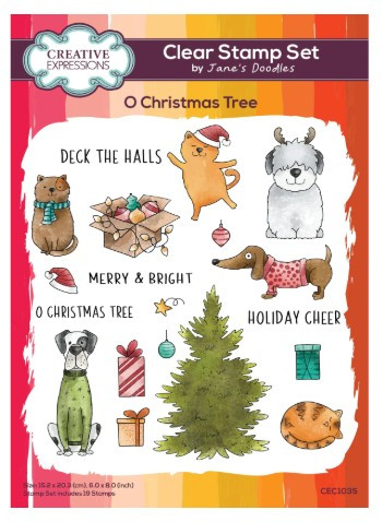 Creative Expressions- Jane's Doodles A5 Clear Stamp Set- O Christmas Tree