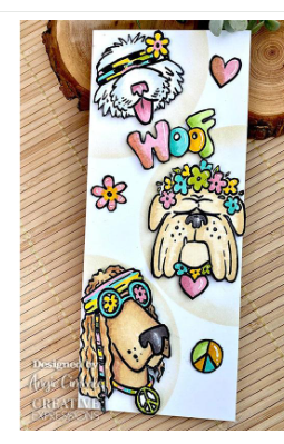 Creative Expressions- Designer Boutique A5 Clear Stamp- Hippie Dogs