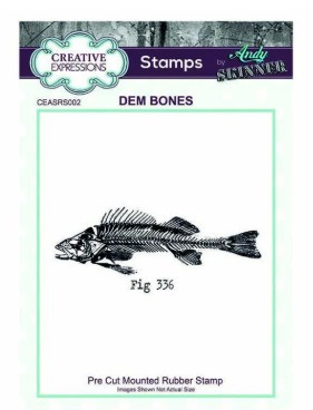 Creative Expressions Pre-Cut Mounted Rubber Stamp by Andy Skinner- Dem Bones