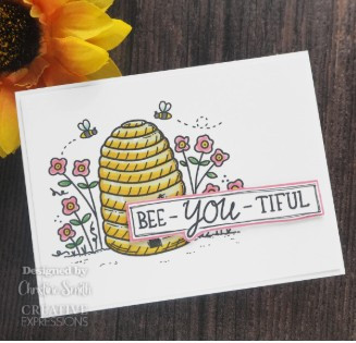 Creative Expressions- Sam Poole A6 Clear Stamp Set- Bee-you-tiful Beehive