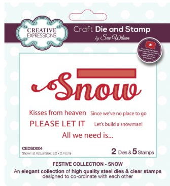 Creative Expressions- Sue Wilson- Festive Collection- Snow Die and Stamp Set