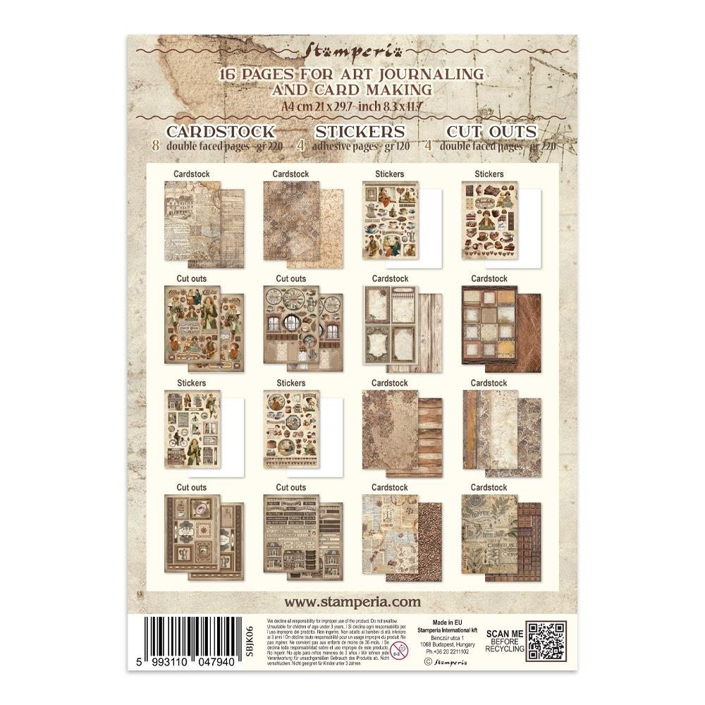 Stamperia Junk journal stickers cut-outs backgrounds - Coffee & Chocolate