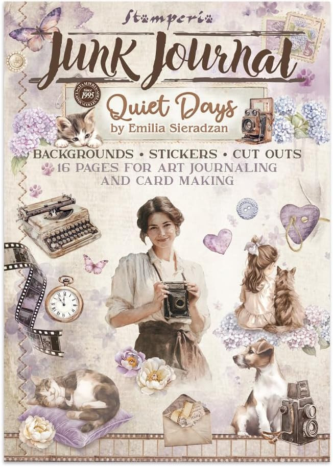 Stamperia Junk journal stickers cut-outs backgrounds -Quiet Days