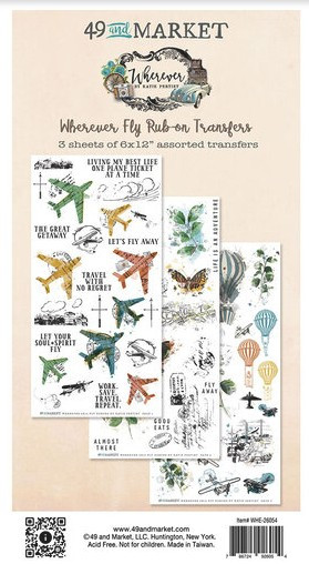 49 and Market by Katie Pertiet - Wherever Fly Rub-on Transfers