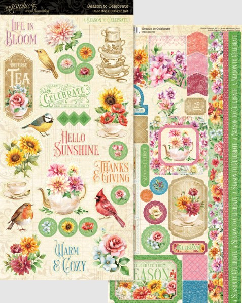 Graphic 45- Cardstock Sticker Set- Season to Celebrate