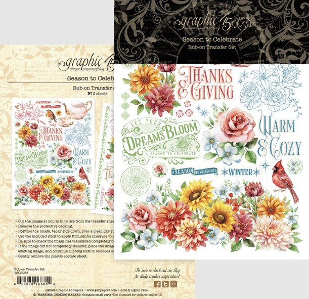 Graphic 45- Rub-on Transfer- Season to Celebrate