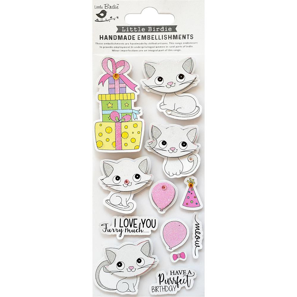 Little Birdie Crafts - Purrfect Birthday Stickers Cute!