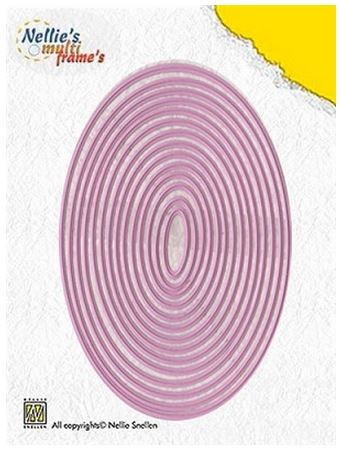 Nellie's Multi Frames Straight Oval MFD057 14-Dies Use w/Most Die Cutters