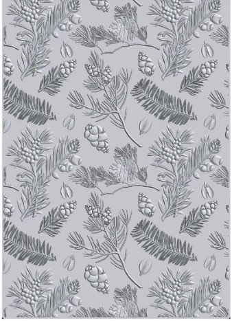 Sizzix with 49 and Market 3D Textured Impressions Pines A5 Embossing Folder