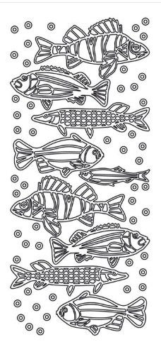 Ecstacy Crafts Peel Off Stickers Fish Gold 384300
