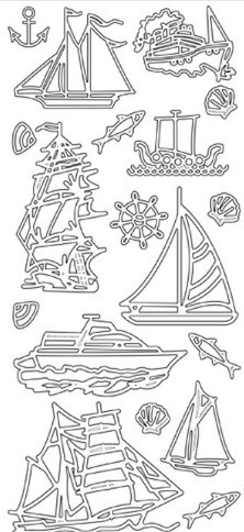 Ecstasy Crafts Peel-Off Stickers - Boats Silver12471