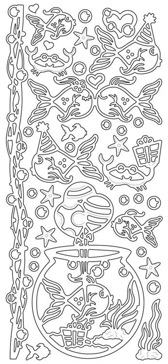 Ecstacy Crafts Peel Off Stickers Fishbowl Gold 352300
