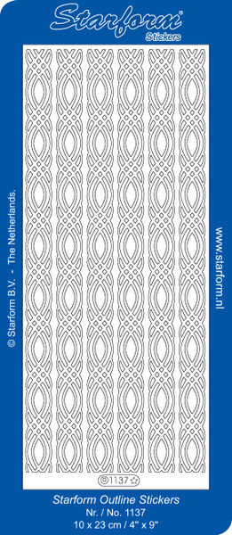 Starform WIDE WAVE BORDERS 1137 SILVER Peel Stickers SILVER