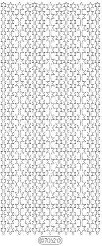 Starform Deco Sticker Transparent Assorted Star Border -Glitter Silver