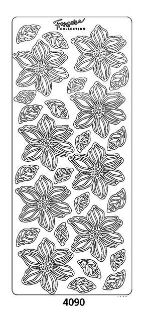 Peel-Offs Blooms 4090 Silver Peel Stickers