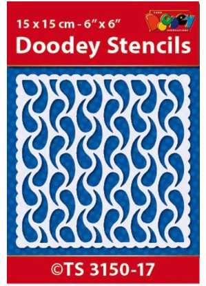 Doodey Stencil 6"x6" Background pattern - Raindrops