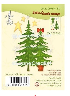 Leane Creatief- Clear Stamp- Christmas Trees 55.7477