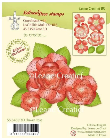 Leane Creatief- Clear Stamp- 3D Flower Rose 55.5459